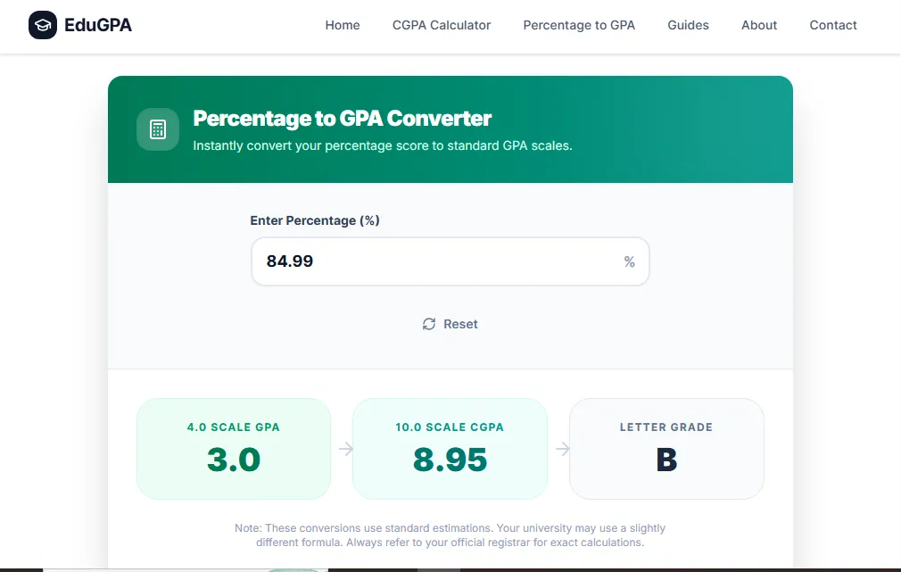 How to use the Percentage to GPA Converter — step by step visual guide